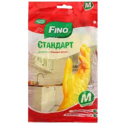 Рукавички господарські латексні FINO Стандарт жовті р.M 1 пара