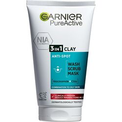Гель для вмивання обличчя 3в1 GARNIER Pure Active з глиною 150 мл