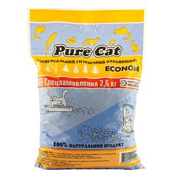 Наповнювач для туалету домашніх тварин деревинний Pure Cat Econom 2,6 кг