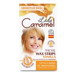 Смужки воскові для епіляції обличчя Lady Caramel Ваніль 12 шт/уп