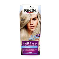 Крем-фарба для волосся стійка Palette сріблястий блонд C10				