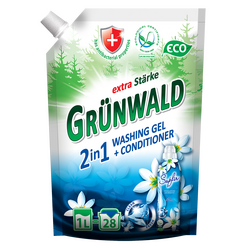 Гель для прання кольорових, білих тканин 2в1 Grunwald, дой-пак 1 л