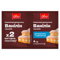 Набір ваніліну харчового для випічки та десертів Деко 2г х 2шт