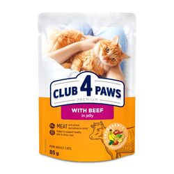 Корм для котів C4Р Premium з яловичиною у желе, пауч 85 г