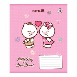 Зошит шкільний клітинка KITE серія Hello Kitty 12 аркушів