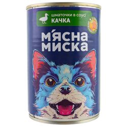 Консерви для собак М'ясна Миска шматочки качки з овочами в соусі 415 г
