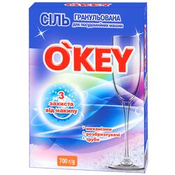 Сіль для посудомийних машин гранульована O'KEY Захист від накипу 700 г