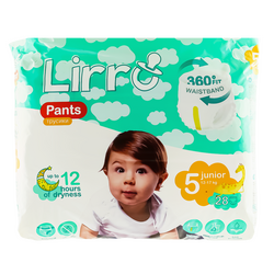 Підгузки-трусики дитячі Lirro 5" 12-17 кг, 28 шт/пач.
