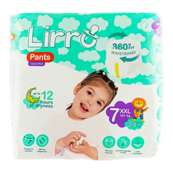 Підгузки-трусики дитячі Lirro 7" 18+кг, 24 шт/пач.