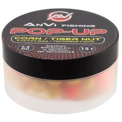 Насадка для риболовлі AnVi Fishing Рop-up Кукурудза, тигровий горіх mix 6-8 мм, 15 г