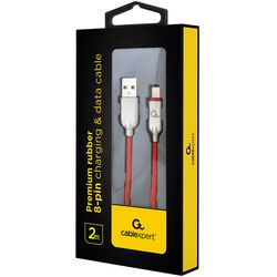 Кабель USB Lightning Cablexpert CC-USB2R-AMLM-2M-R червоний 2 м