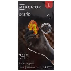 Набір рукавичок нітрилові MERCATOR GoGrip чорні р.L 4 шт/уп