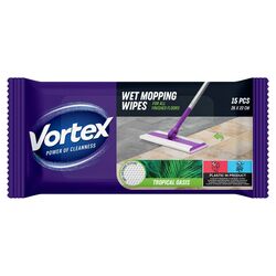Cерветки вологі господарські для плоскої швабри Vortex Tropical Oasis 15 шт/уп