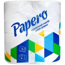 Набір паперу туалетного Papero білий 3 шари 4 шт/уп