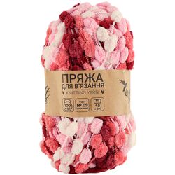 Пряжа для в'язання з помпонами Craft time 100 г, 45 м тон №09