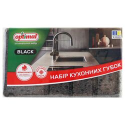 Набір губок кухонних Optimal Піноефект Black 5 шт/пач.