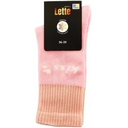 Шкарпетки жіночі махрові високі Lette з написом р.23-25