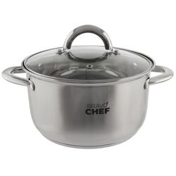 Каструля нержавіюча з кришкою BRAVO CHEF d=20 см 3,6 л