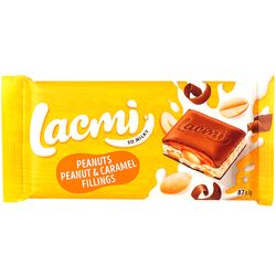 Шоколад молочний Roshen Lacmi з карамельно-арахісовою начинкою 87 г