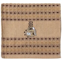 Рушник кухонний вафельний з написом Coffee мікс 25х50 см
