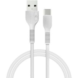 Кабель USB-Type-C синхронизації ACCLAB AL-CBCOLOR-T1PP білий 1,2 м