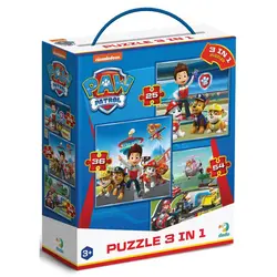Набір пазлів дитячих картонних 3в1 DoDo Paw Patrol в асортименті