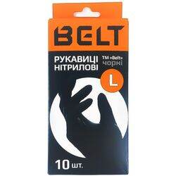 Набір рукавичок господарських нітрилові BELT Чорні р.L 10шт/уп