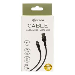 Кабель USB-microUSB Сyboo чорний