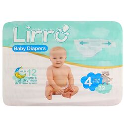 Підгузки дитячі Lirro Maxi 4" 9-15 кг, 32 шт/пач.