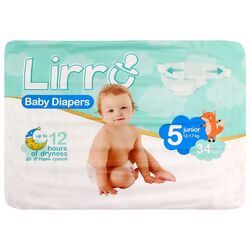 Підгузки дитячі Lirro Junior 5" 12-17 кг, 34 шт/пач.