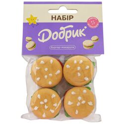 Набір декору кондитерського Добрик Бургер-макаруни 4 шт/уп.