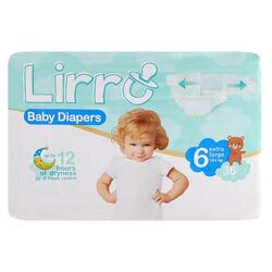Підгузки дитячі Lirro Extra Large 6" 15+кг, 36 шт/пач
