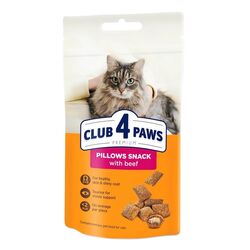 Подушечки для дорослих котів Club 4 Рaws Premium з яловичиною 60 г