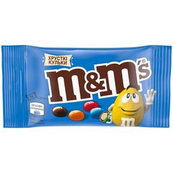 Драже глазуроване M&M's Хрусткі Кульки з рисовими кульками в молочному шоколаді 36 г