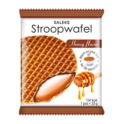 Вафлі Saleks Stroopwafel з карамельною начинкою, медом 33 г