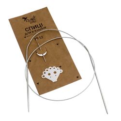 Спиці для в'язання металеві з тросом Craft time №12