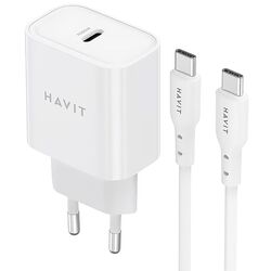 Пристрій зарядний мережевий HAVIT ST934 USB-C-USB-C білий