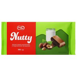 Десерт какао-молочний Fine Eat Nutty з подрібненим фундуком 100 г