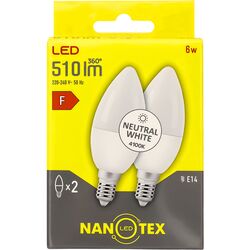Набір ламп LED NANOTEX C37 6 Вт E14 4100 K 220 В 2 шт/уп