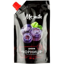 Джем пастеризований Monik Чорниця, дой-пак 200 г