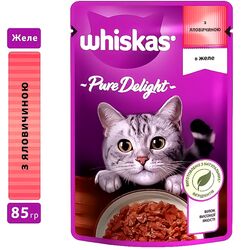 Корм для котів WHISKAS Pure Delight з яловичини в желе, пауч 85 г