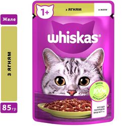 Корм для доросих котів WHISKAS з ягням в желе, пауч 85 г