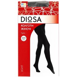 Колготи жіночі мікрофібра Diosa Light Nero чорні 200 den в асортименті