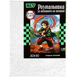 Набір для творчості YES Розмальовка по номерам Demon Slayer 30х40 см