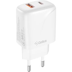 Адаптер зарядний мережевий Gelius Elexar GP-HC066 USB+Type-C білий