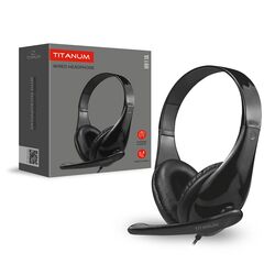 Навушники накладні дротові гарнітурні TITANUM H911A чорні
