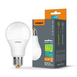 Лампа LED VIDEX A60h 6,2Вт E27 біле світло 4100K