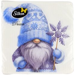 Серветки паперові Silken Зимові гноми 2 шари 33х33 см, 16 шт/пач.
