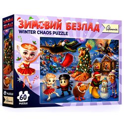 Пазли дитячі карткові Giftomania Зимовий безлад 60 елементів