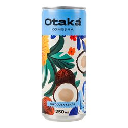 Напій безалкогольний слабогазований Otaka Комбуча Кокосова хвиля ж/б 250 мл